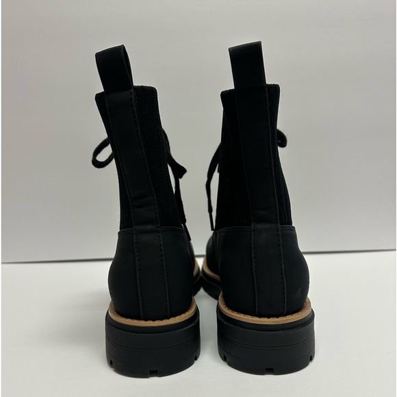Tom's NEW Ionie Lace-Up Lug Sole Combat Boots Booties Zipper Black Size 12 - Picture 9 of 12